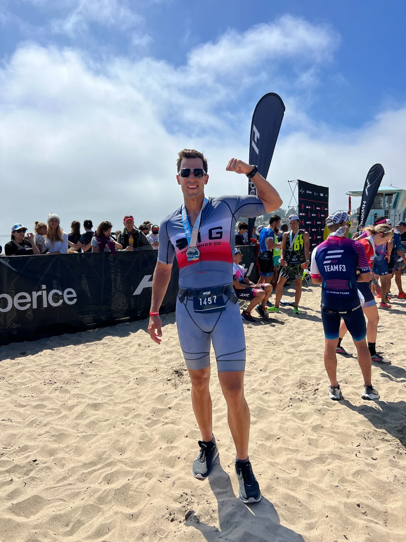 Martin at an Ironman 70.3 event